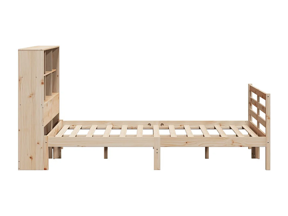 Lit bibliothèque sans matelas 120x190 cm bois de pin massif