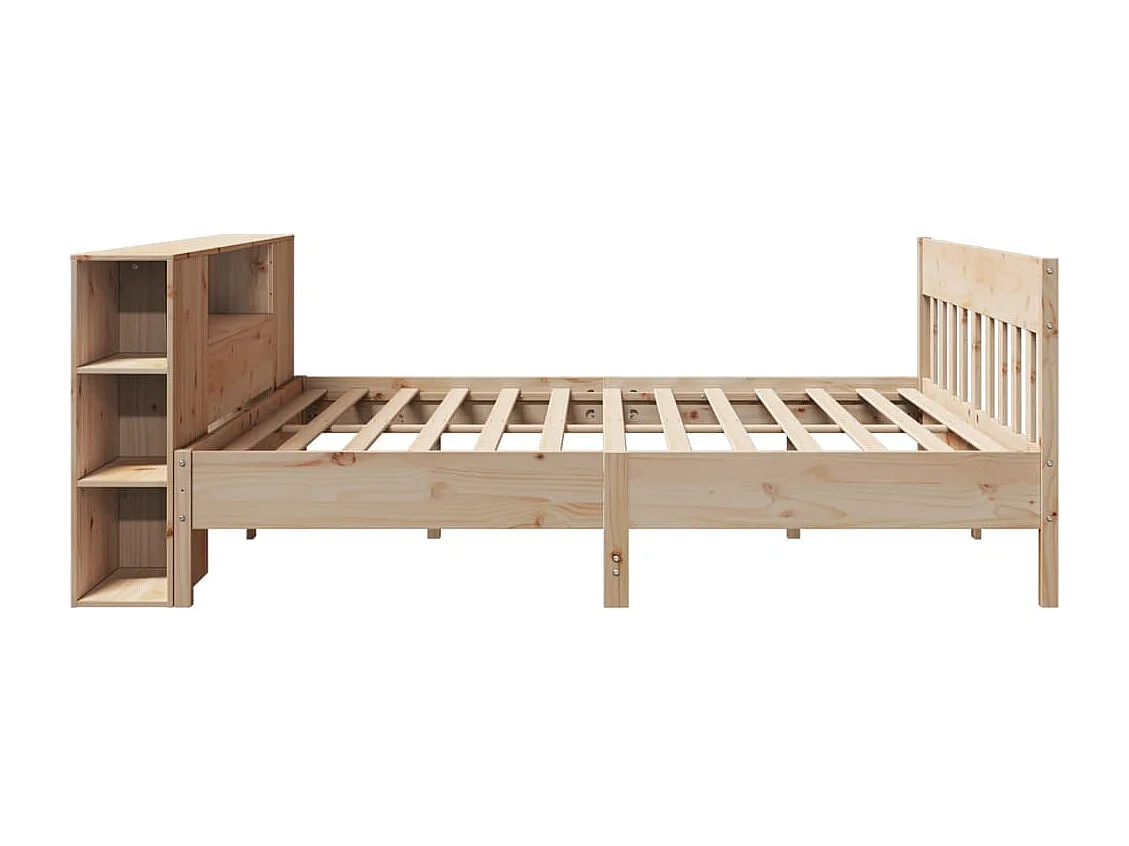 Cama con estantería sin colchón madera maciza de pino 180x200cm