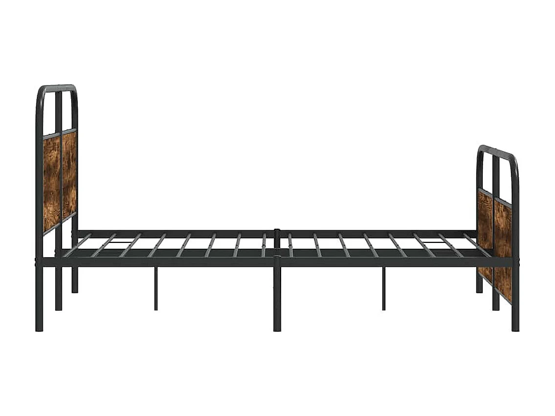 Estructura de cama sin colchón metal roble ahumado 137x190 cm
