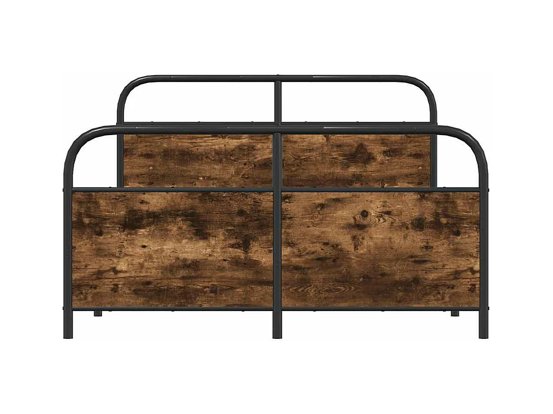 Cadre de lit en métal sans matelas chêne fumé 137x190 cm