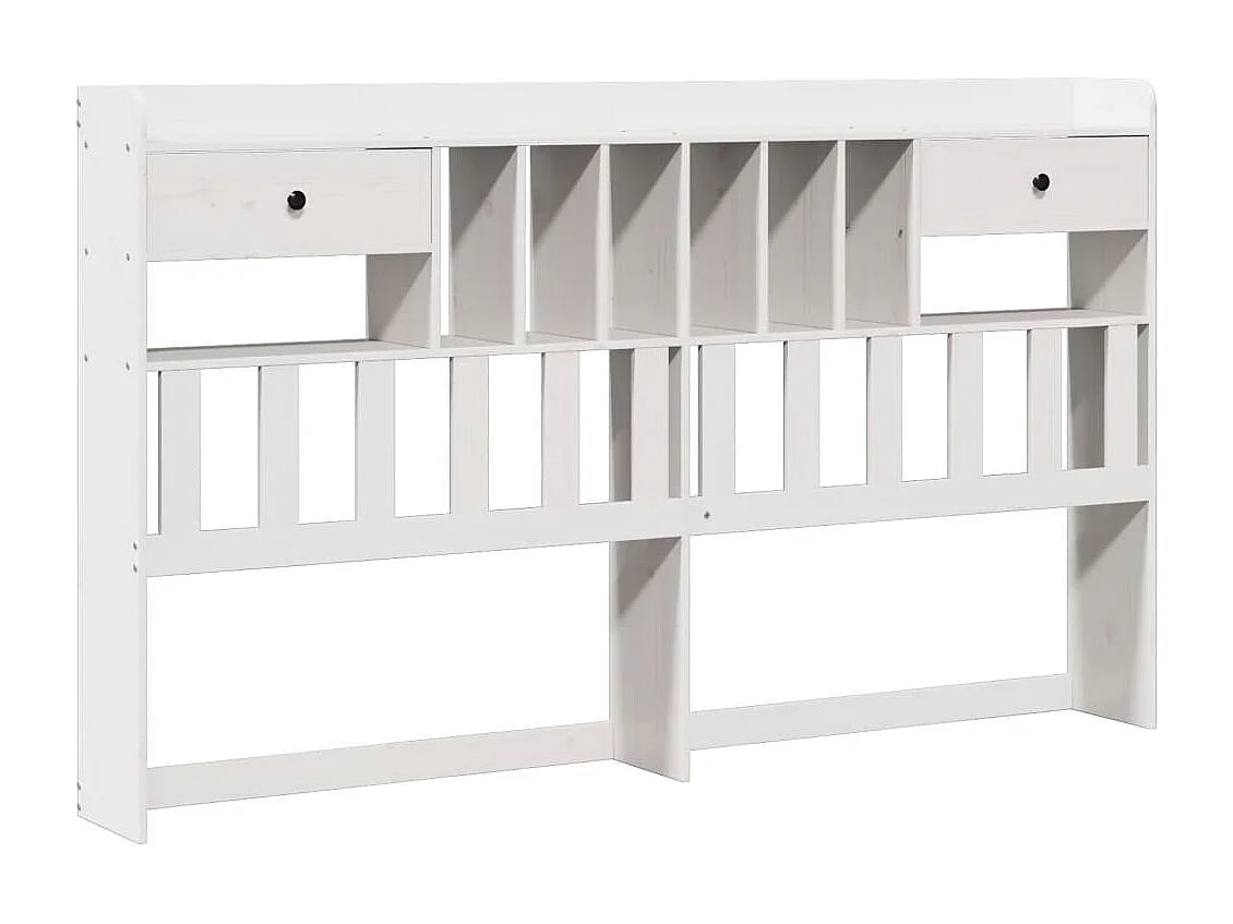 Lit bibliothèque sans matelas blanc 180x200 cm bois pin massif
