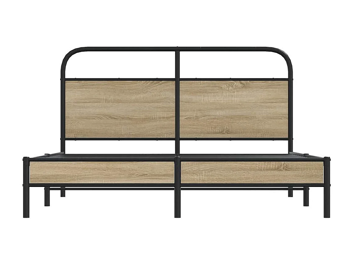 Cadre de lit sans matelas 160x200 cm chêne fumé bois ingénierie