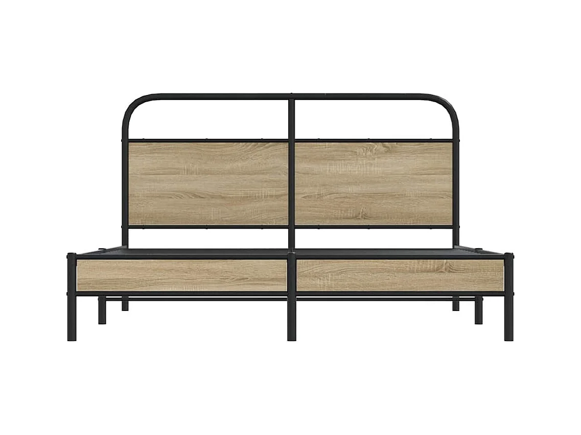 Cadre de lit sans matelas 160x200 cm chêne fumé bois ingénierie