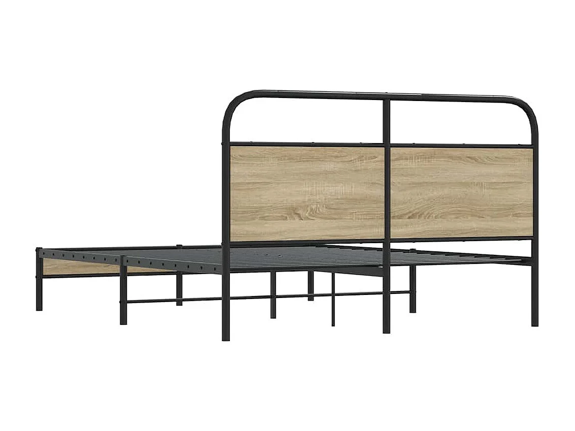 Estructura de cama sin colchón 160x200 cm madera roble ahumado