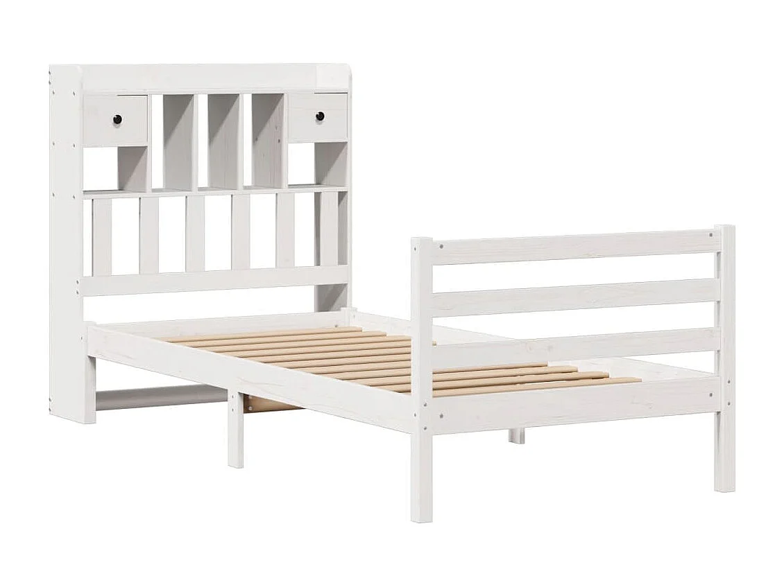 Cama con estantería sin colchón madera maciza de pino 90x190 cm