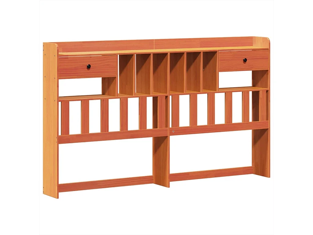 Cama con estantería sin colchón madera maciza marrón 200x200 cm