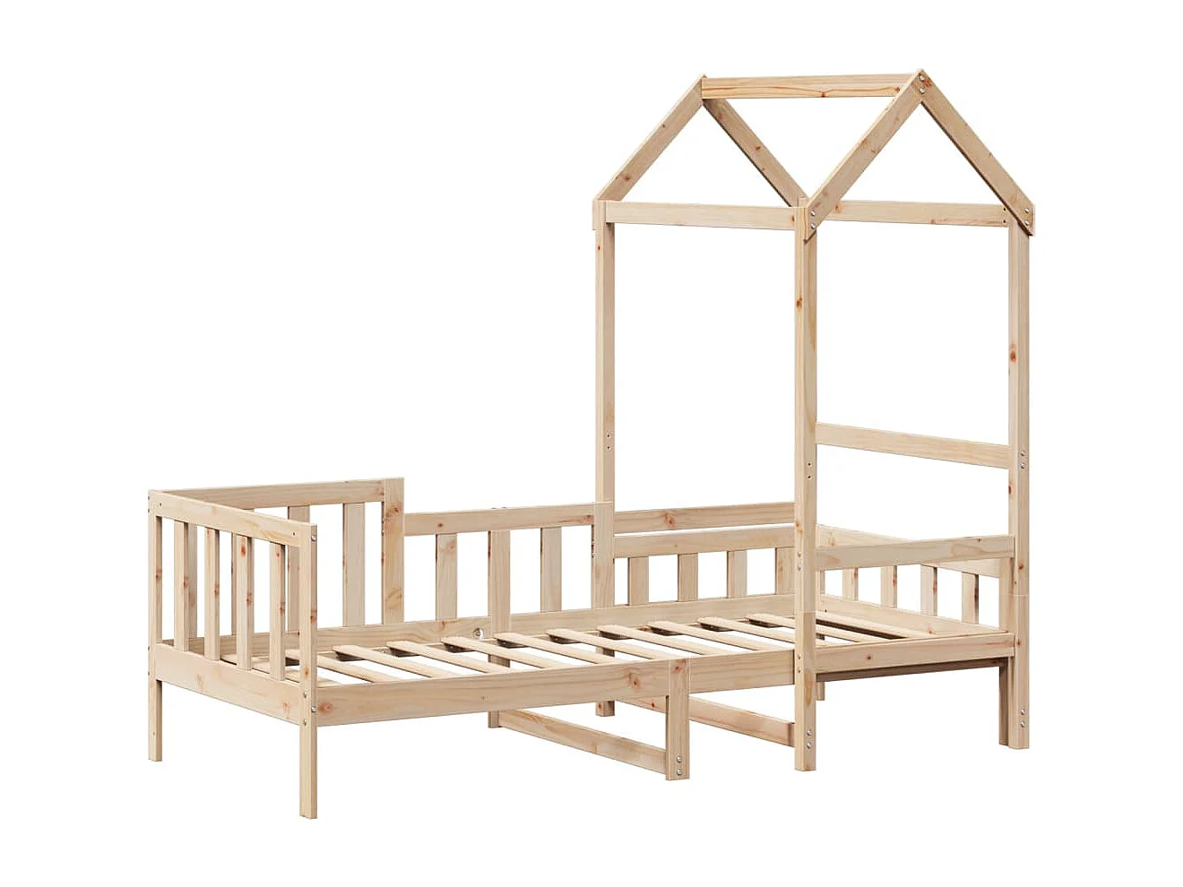 Sofá cama con techo madera maciza de pino 90x200 cm