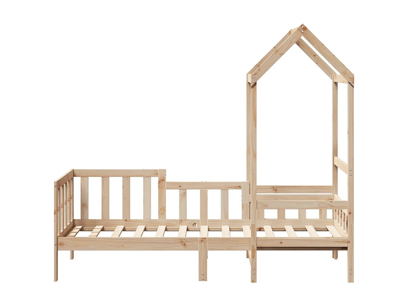 Sofá cama con techo madera maciza de pino 90x200 cm