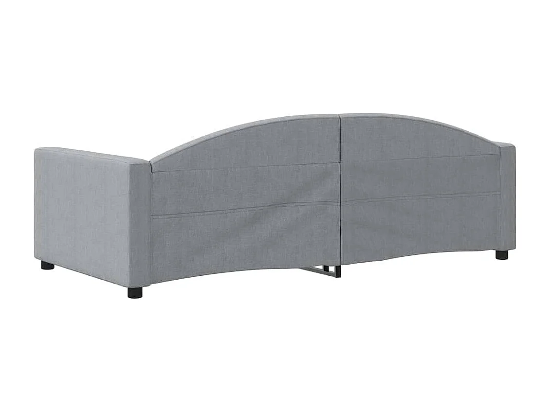Lit de repos gris clair 90x190 cm tissu
