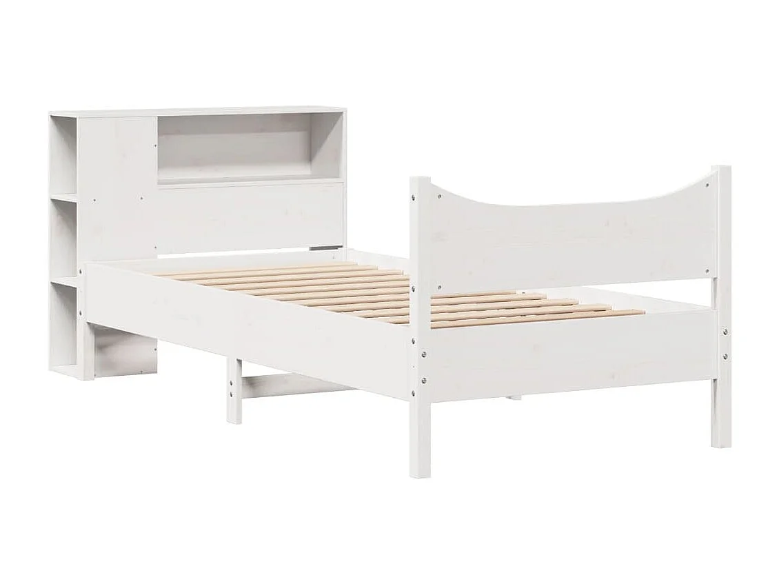 Cadre de lit sans matelas blanc 90x200 cm bois de pin massif