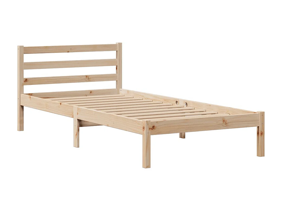 Cama con estantería sin colchón madera maciza de pino 75x190 cm