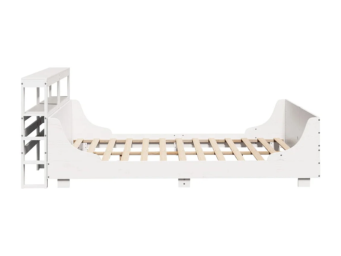 Cadre de lit sans matelas blanc 140x190 cm bois de pin massif