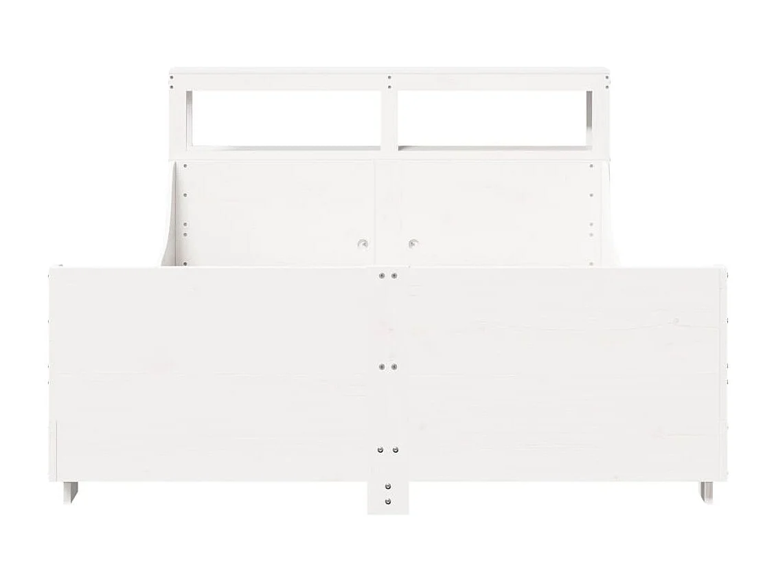 Cama sem colchão 140x190 cm madeira de pinho maciça branco