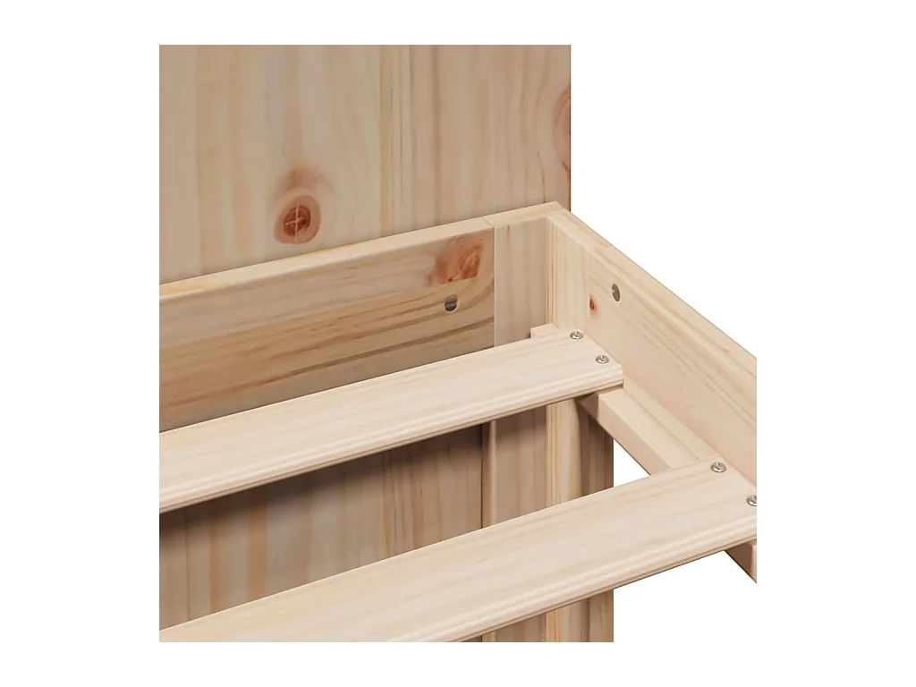 Lit bibliothèque sans matelas 180x200 cm bois massif de pin