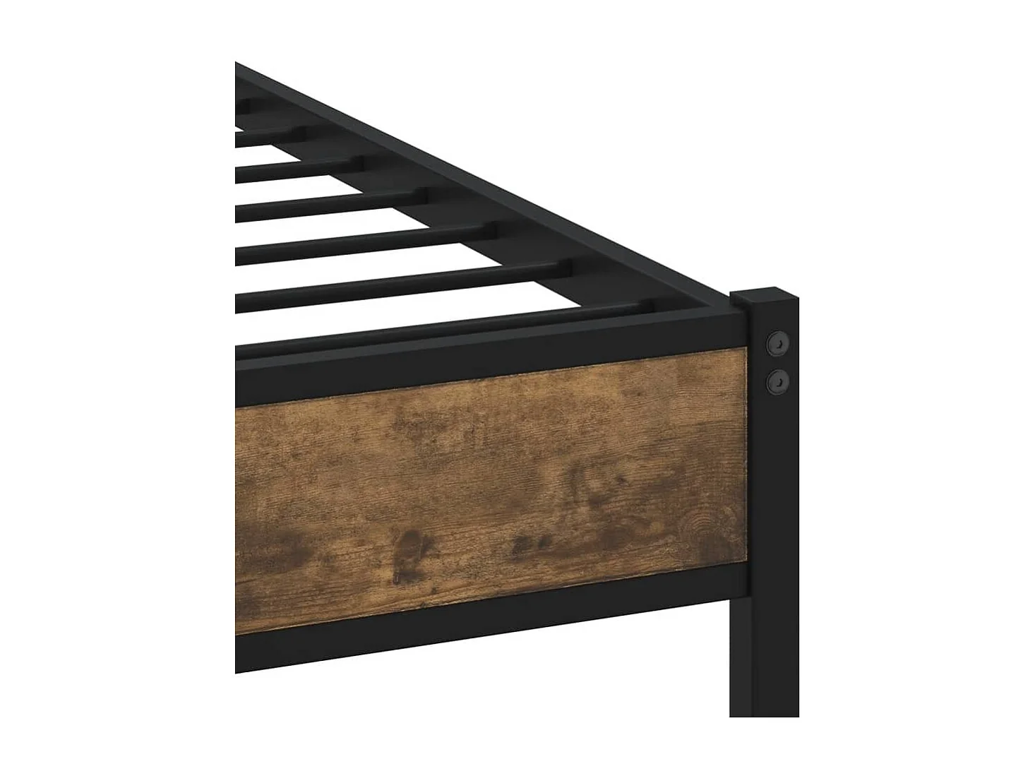 Cadre de lit en métal sans matelas chêne fumé 100x200 cm