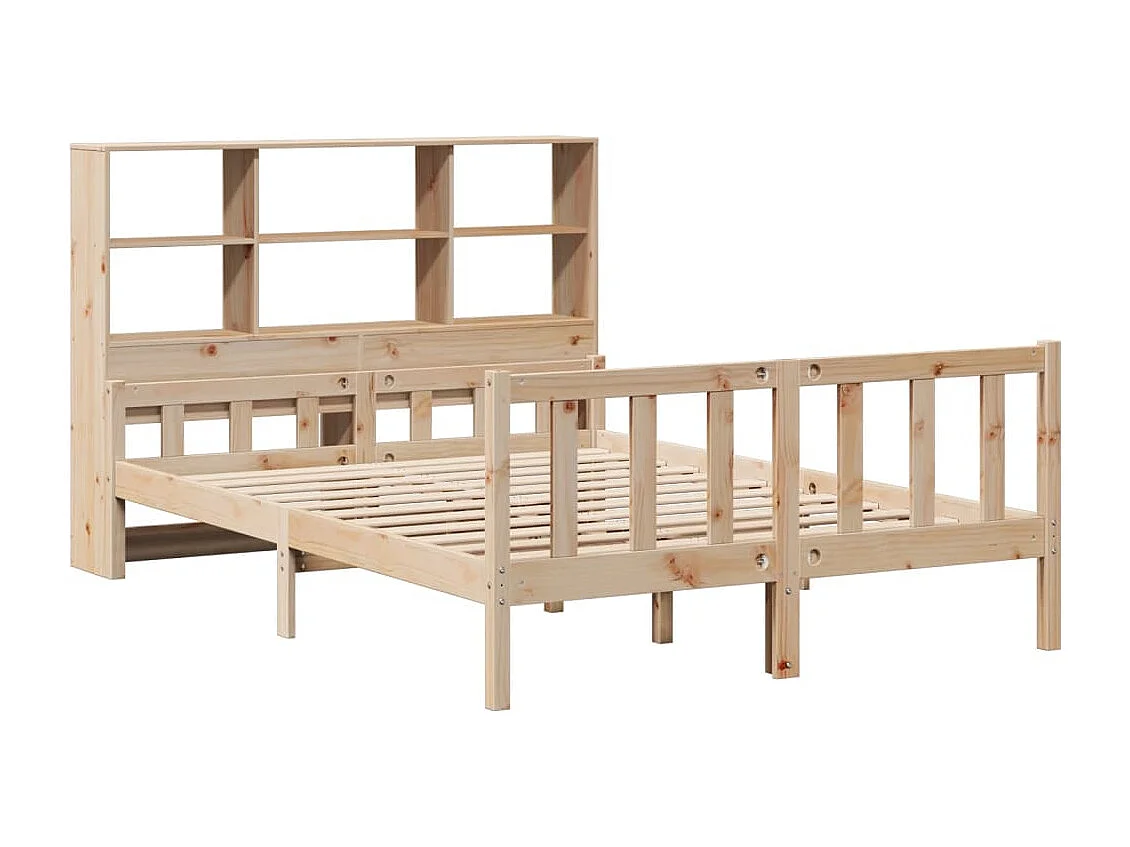 Lit bibliothèque sans matelas 120x190 cm bois de pin massif