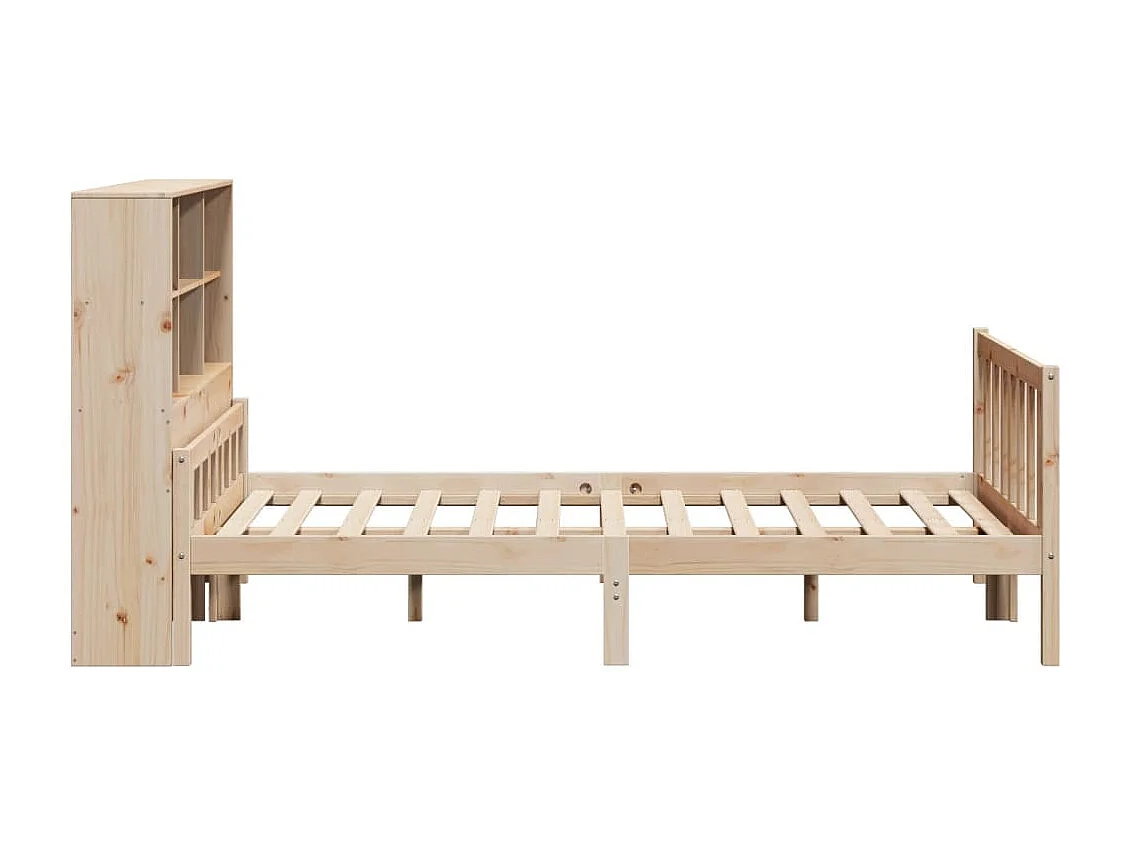 Lit bibliothèque sans matelas 120x190 cm bois de pin massif