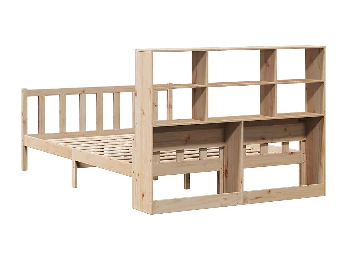 Lit bibliothèque sans matelas 120x190 cm bois de pin massif