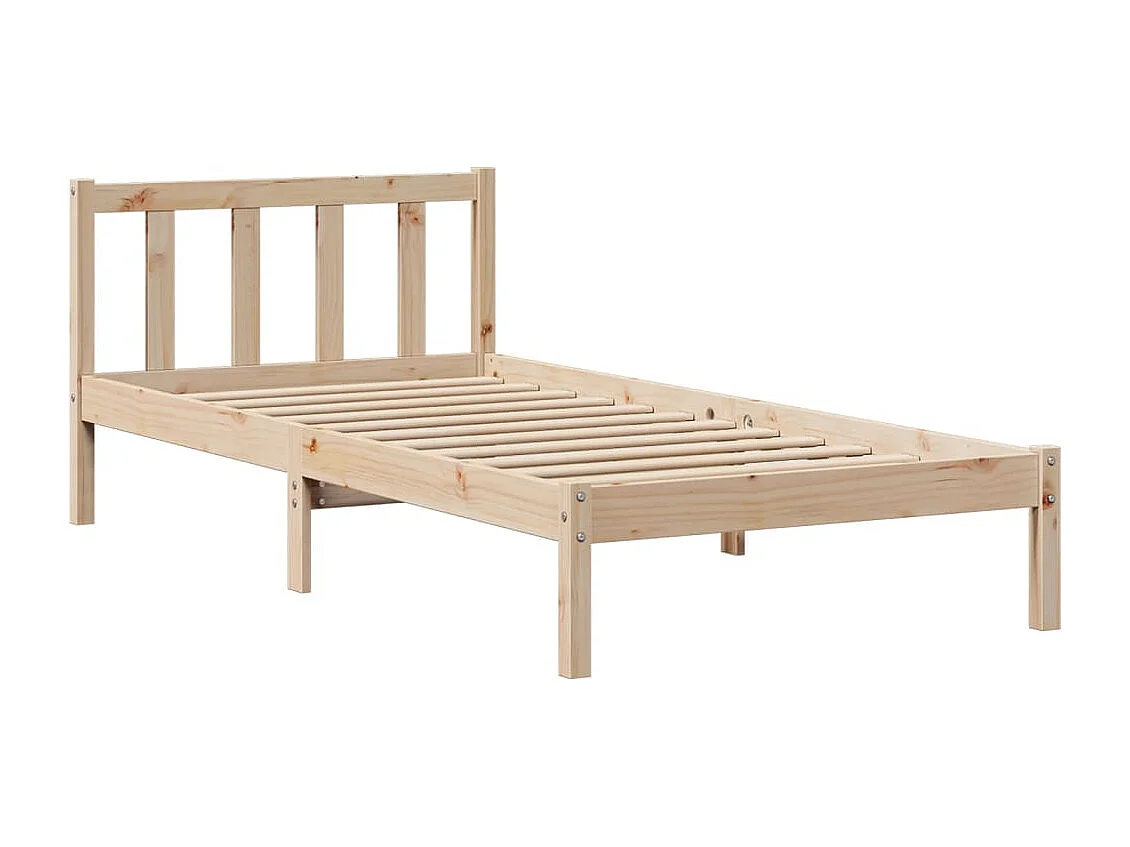 Cama com estante sem colchão 75x190 cm pinho maciço