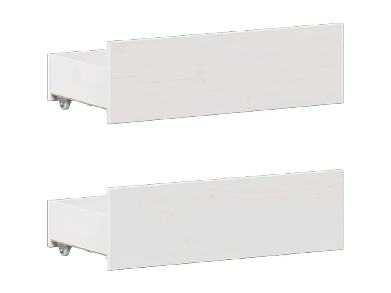 Cama con estantería sin colchón madera maciza blanca 135x190 cm