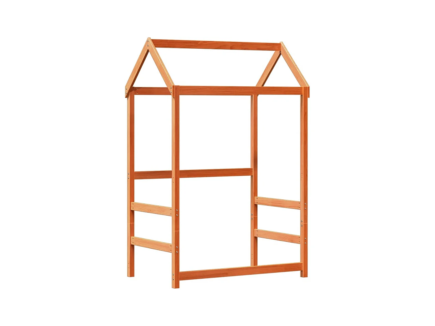 Estructura cama con techo madera maciza pino marrón 90x200 cm