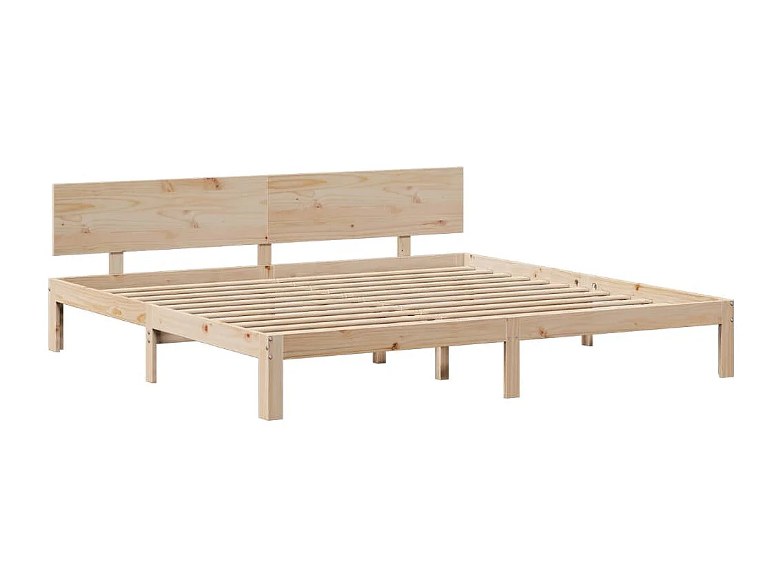 Lit bibliothèque sans matelas 200x200 cm bois massif de pin