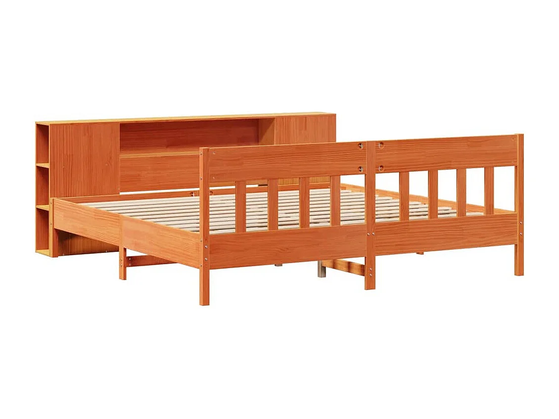 Cama com estante sem colchão 180x200 cm pinho maciço