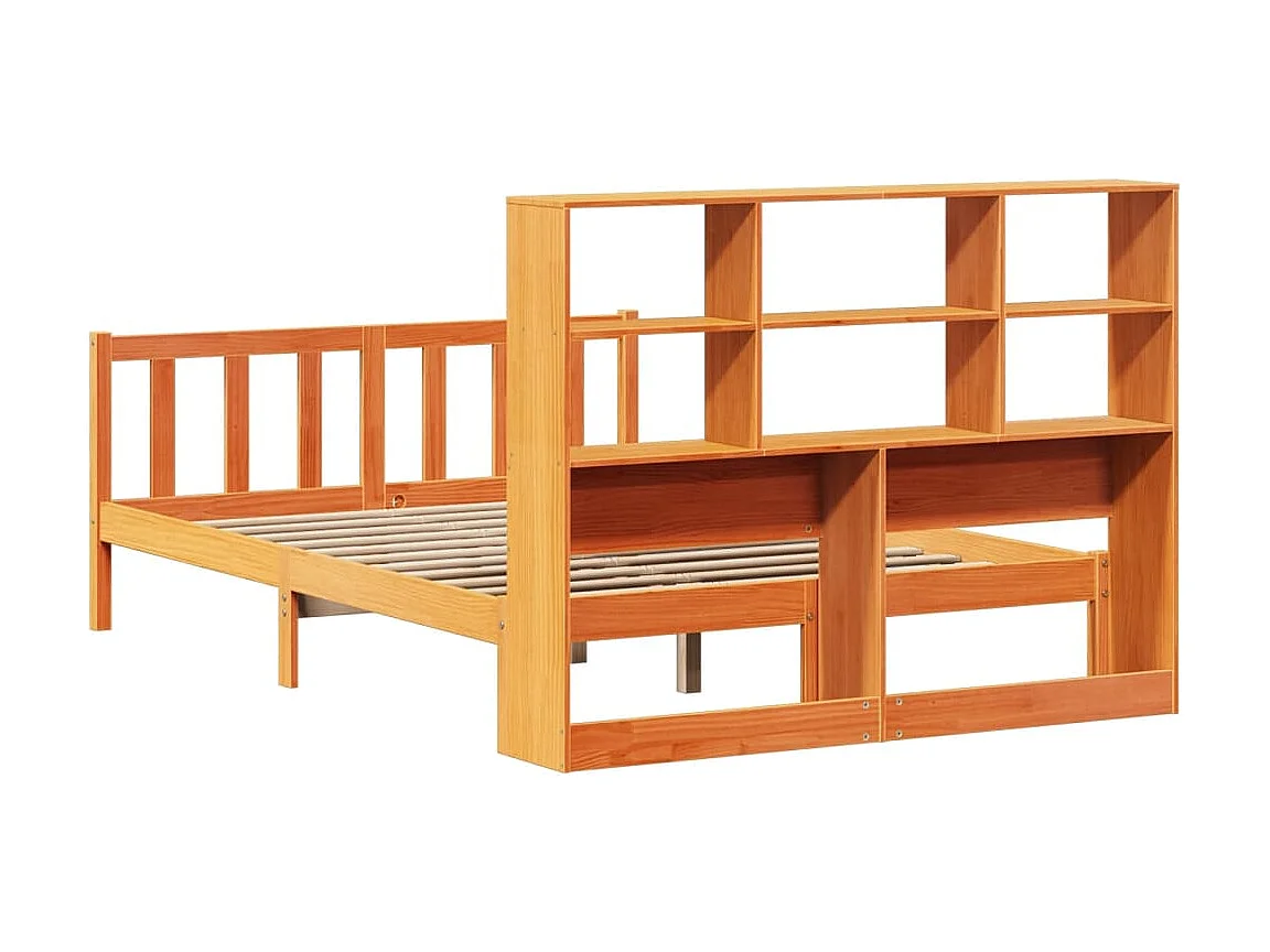 Cama com estante sem colchão 135x190 cm pinho maciço