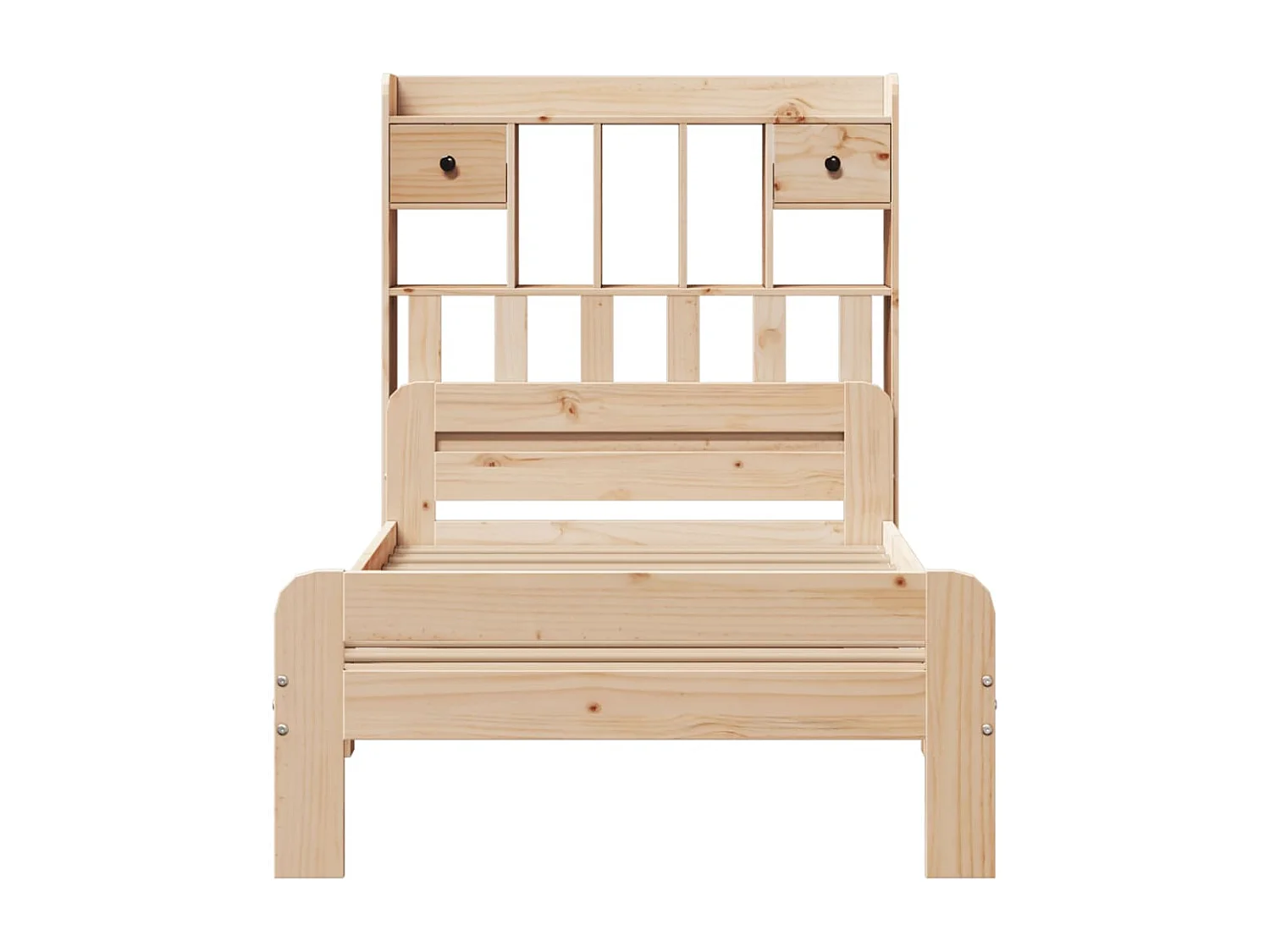 Lit bibliothèque sans matelas 75x190 cm bois de pin massif