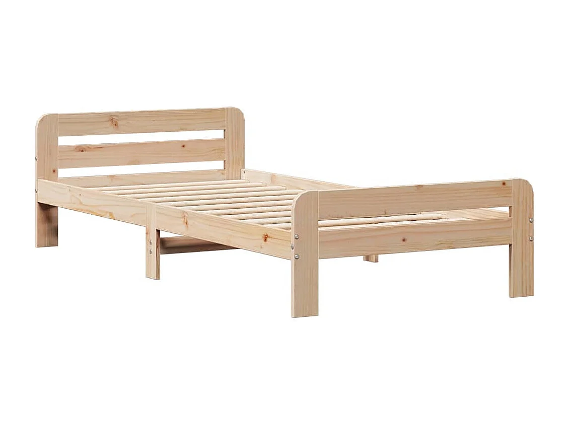 Lit bibliothèque sans matelas 75x190 cm bois de pin massif