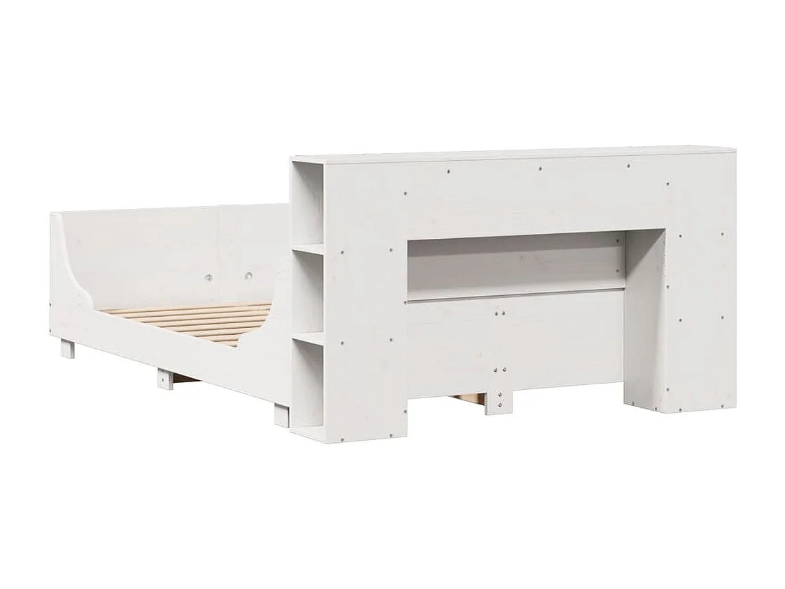 Cadre de lit sans matelas blanc 160x200 cm bois de pin massif