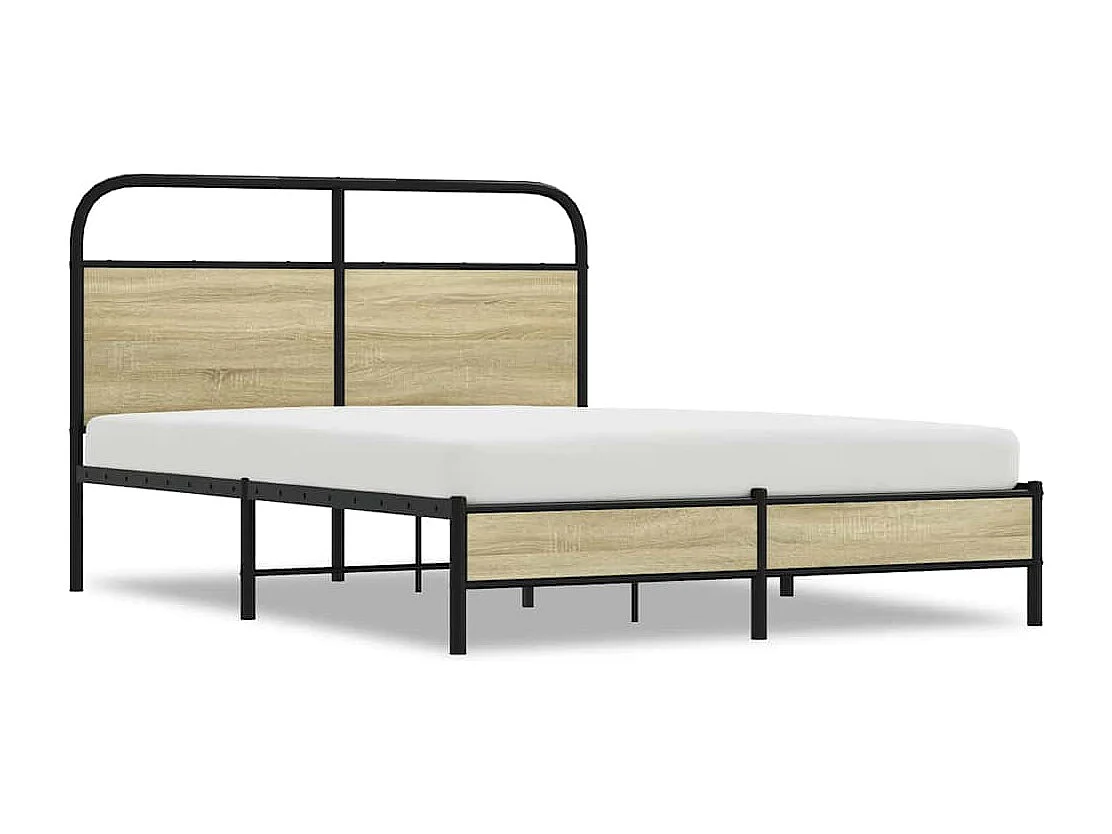 Estructura de cama sin colchón 120x200 cm madera roble Sonoma