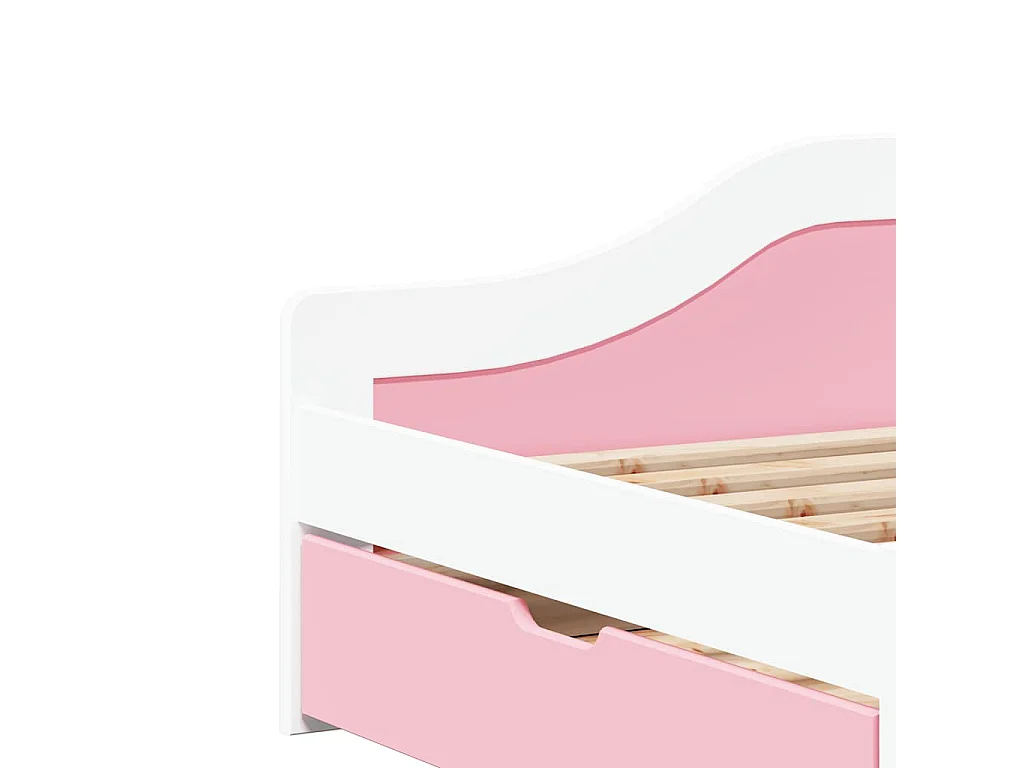 Sofá-cama com 2 gavetas sem colchão 90x200 cm IRUN branco&rosa