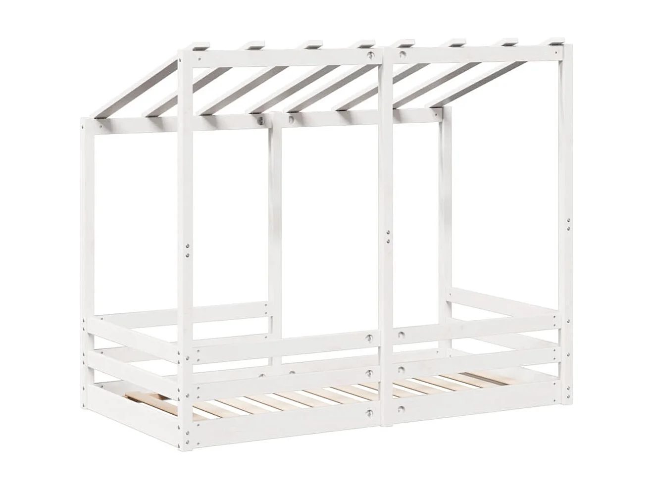 Cama para niños con techo madera de pino blanco 80x160 cm