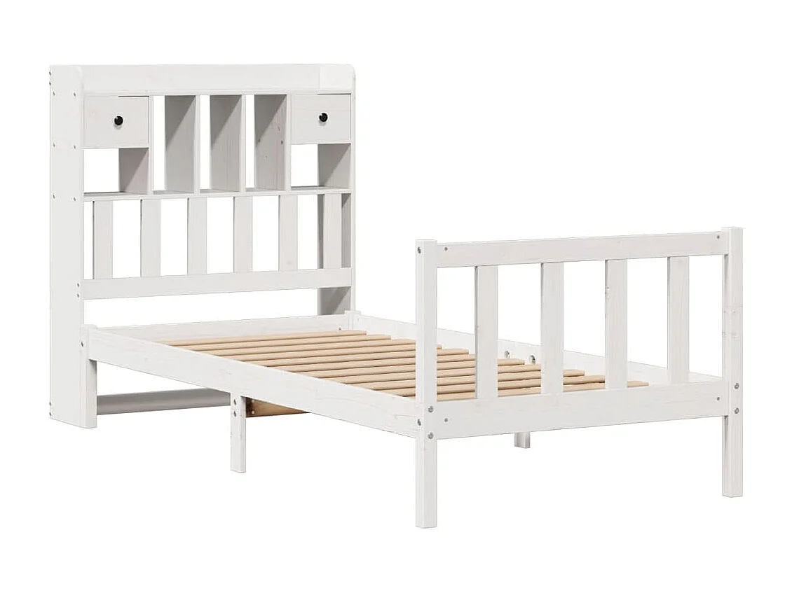 Cama con estantería sin colchón madera maciza de pino 90x190 cm