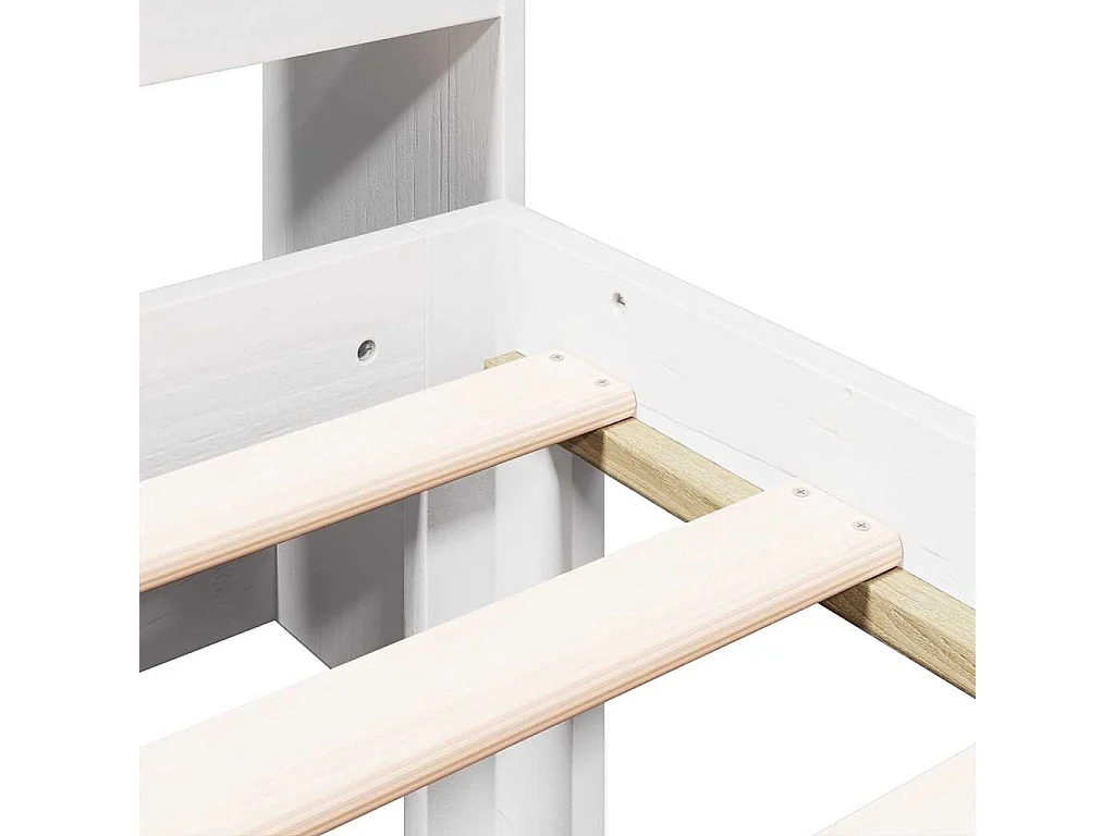 Cama com estante sem colchão 75x190 cm pinho maciço branco