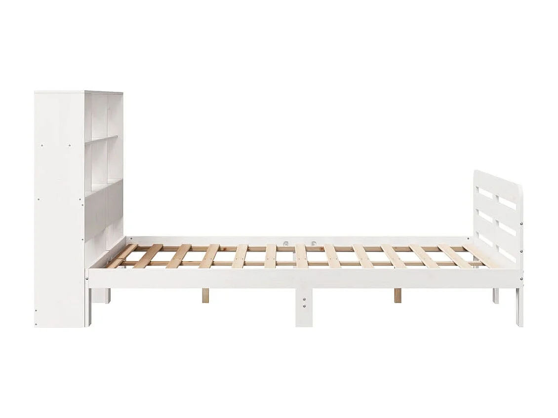 Estructura de cama sin colchón madera de pino blanca 140x200 cm
