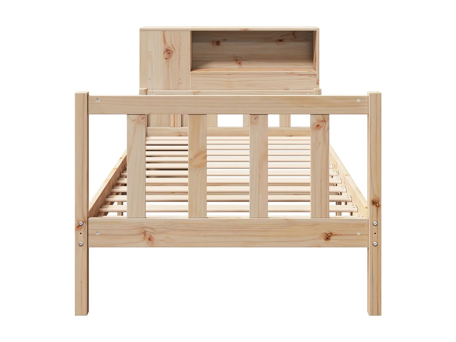 Cama con estantería sin colchón madera maciza de pino 100x200cm