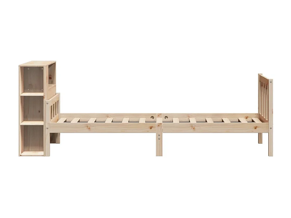 Cama con estantería sin colchón madera maciza de pino 100x200cm