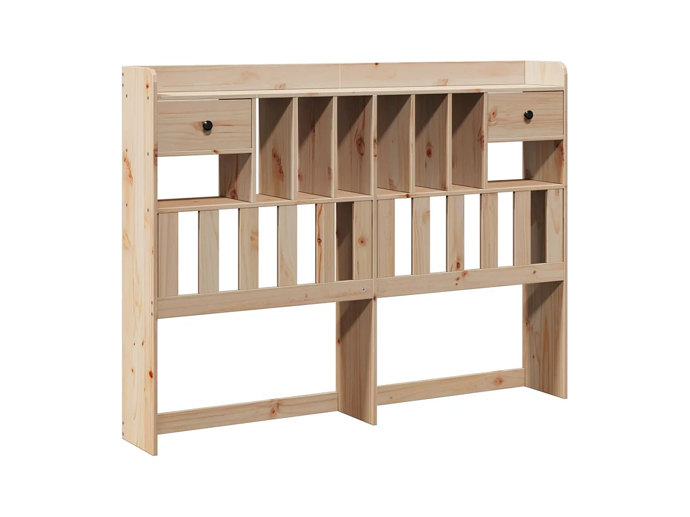 Lit bibliothèque sans matelas 140x200 cm bois massif de pin