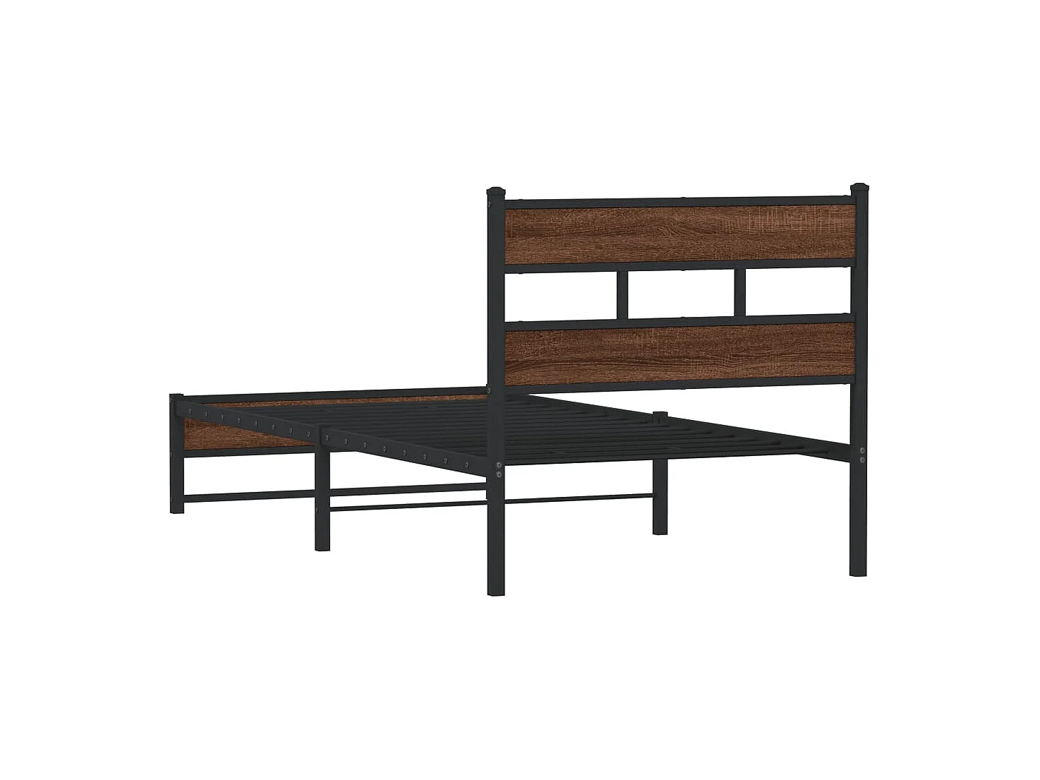 Estructura de cama sin colchón metal marrón roble 90x200 cm
