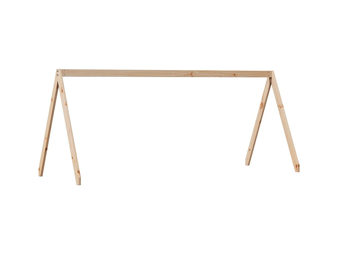 Lit haut avec toit 75x190 cm bois de pin massif