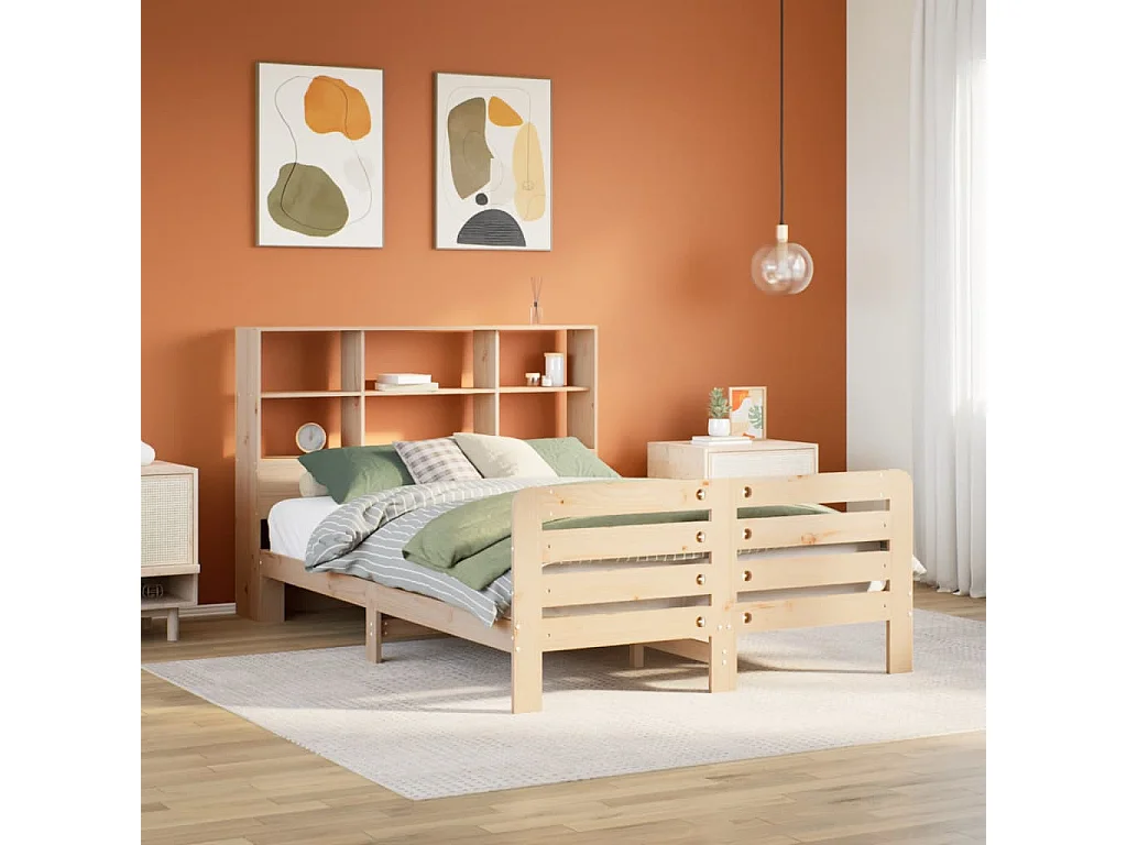 Cadre de lit sans matelas 140x200 cm bois massif de pin