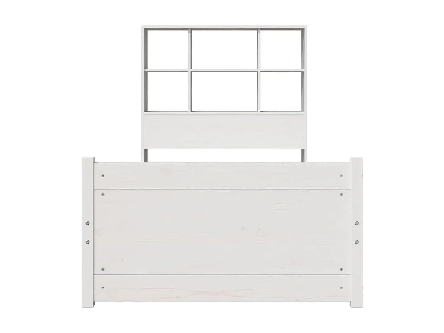Cama com estante sem colchão 90x200 cm pinho maciço branco