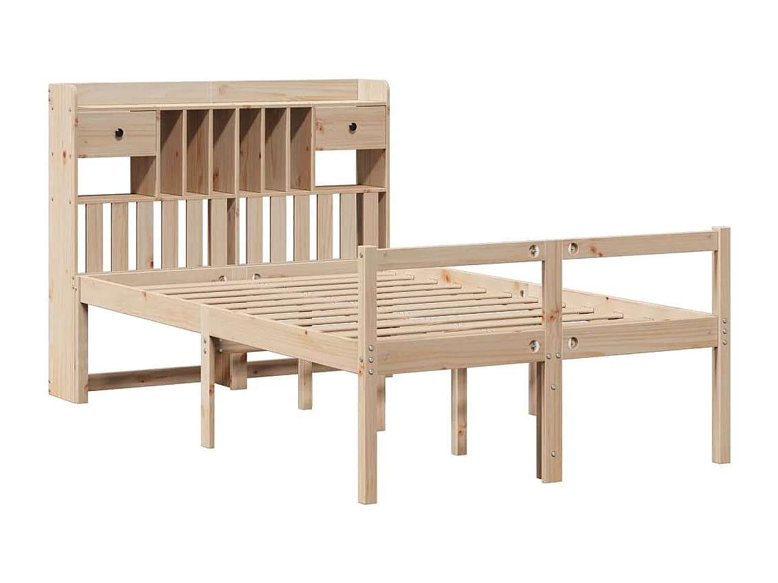 Cama com estante sem colchão 135x190 cm pinho maciço