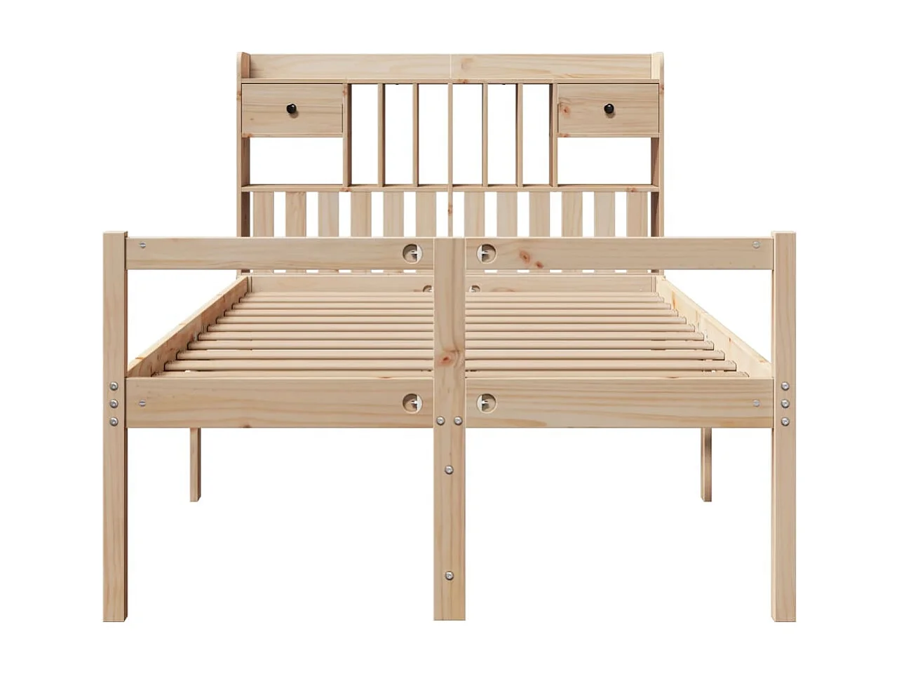 Cama com estante sem colchão 135x190 cm pinho maciço