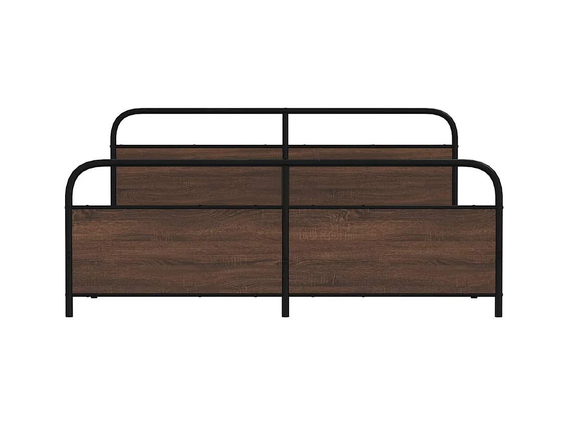Estructura de cama sin colchón metal roble marrón 193x203 cm