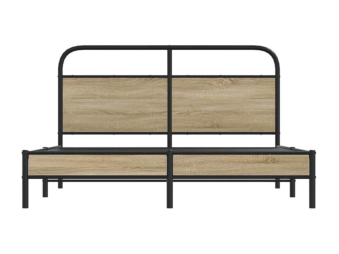Cadre de lit sans matelas 150x200 cm chêne fumé bois ingénierie