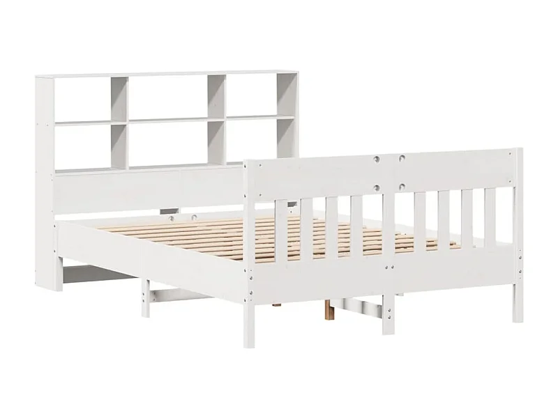 Cama sem colchão 140x190 cm madeira de pinho maciça branco