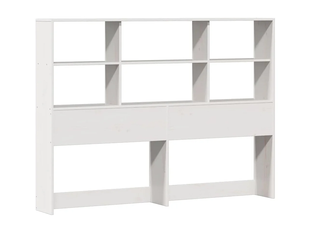 Cama com estante sem colchão 160x200 cm pinho maciço branco